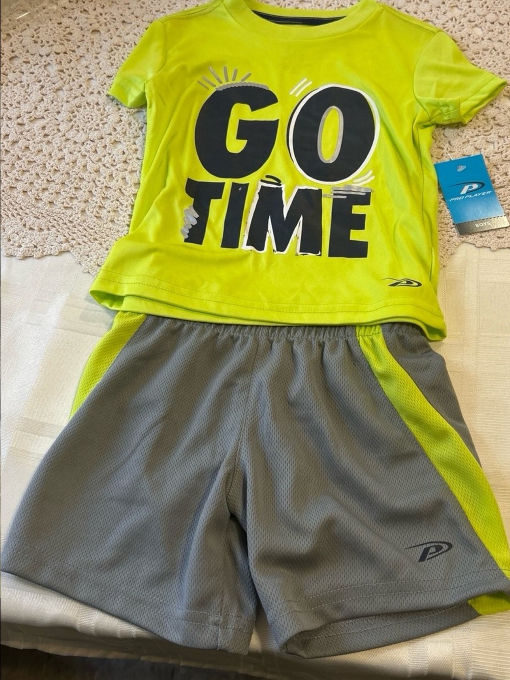 Pro Player Neon Yellow & Gray Toddler Active Set - 2T